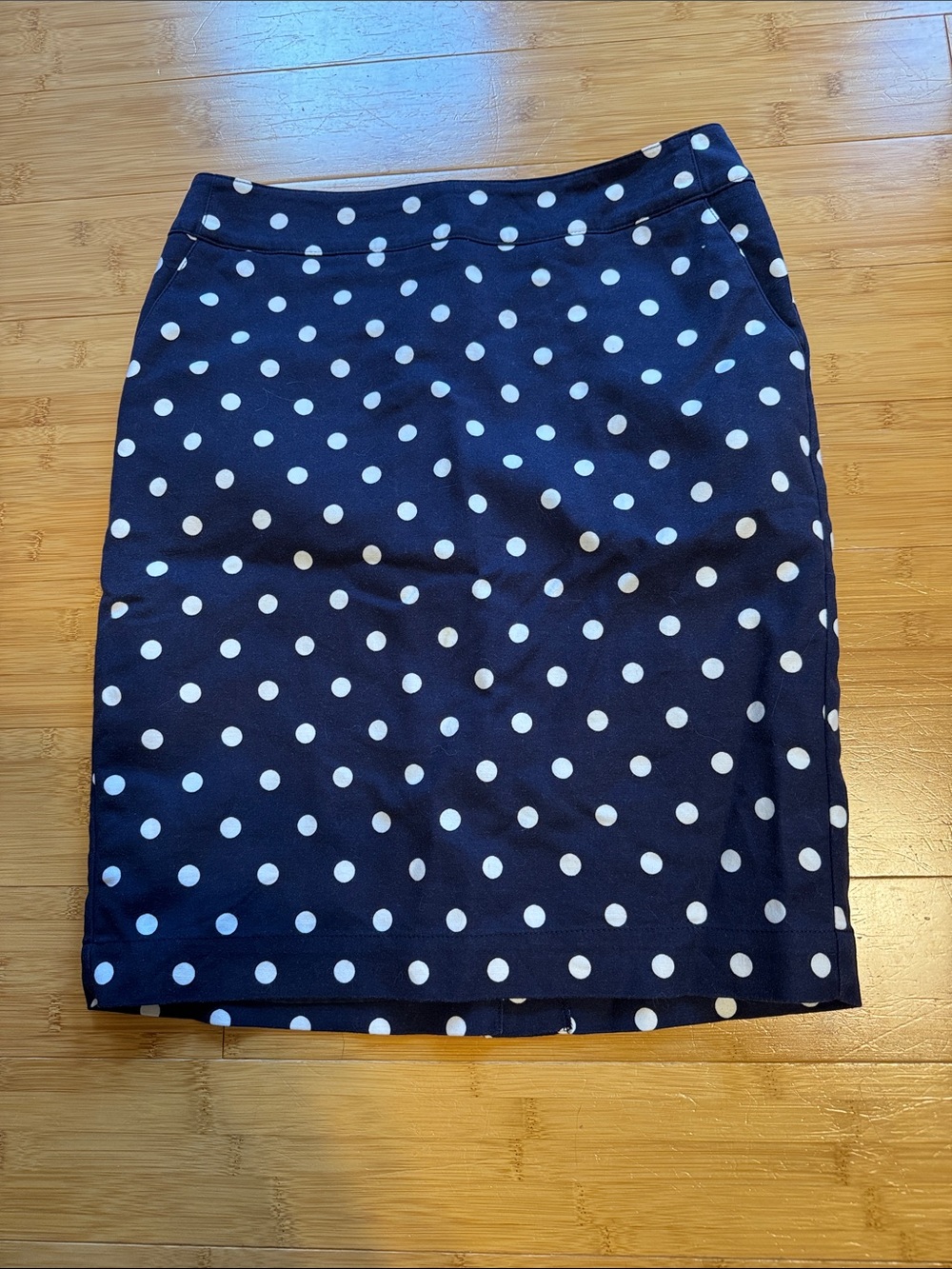 Merona Navy and White Polka Dot Pencil Skirt